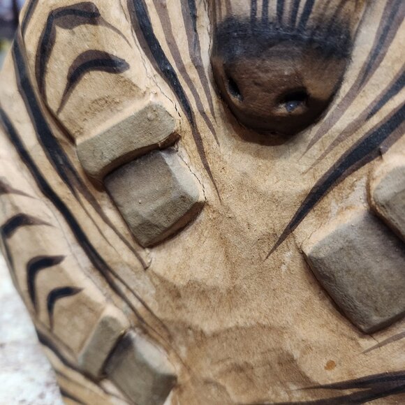 Hand-Carved James Haddon Zebra Figurine • Philippines Folk Art Wood Carving - Picture 6 of 6